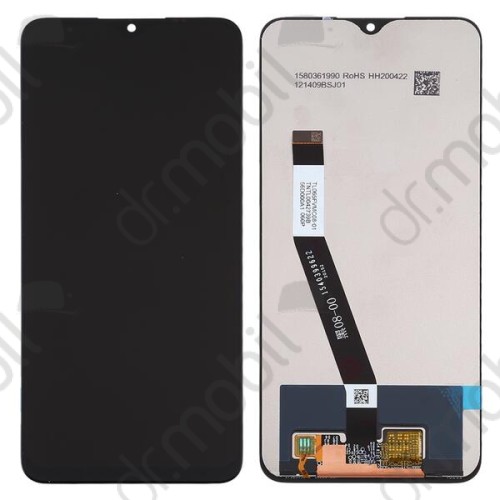 Kijelző érintőpanel LCD Xiaomi Redmi 9 fekete, előlap keret nélkül